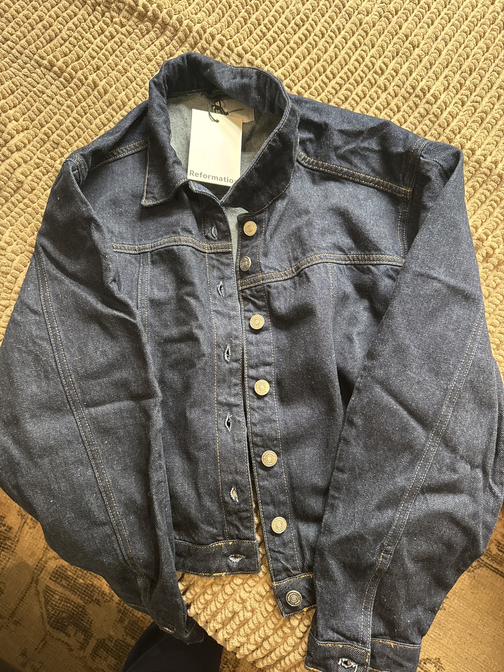 Reformation Knightly Denim Jacket Blue - Size L